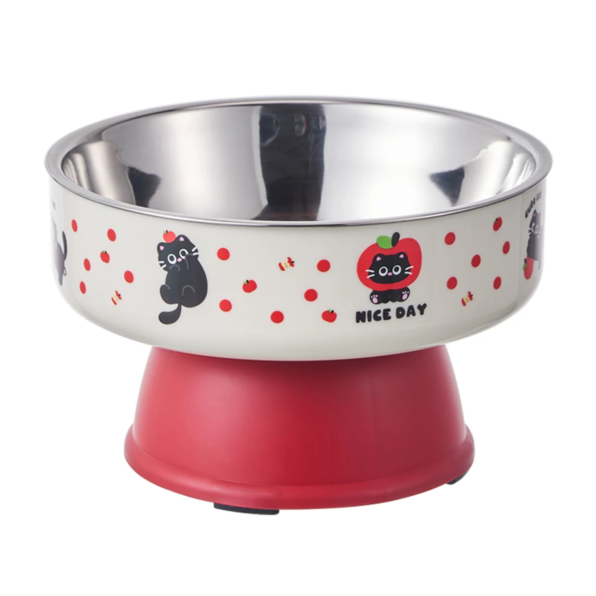 One piece of pet stainless steel high-foot bowl, colorful
