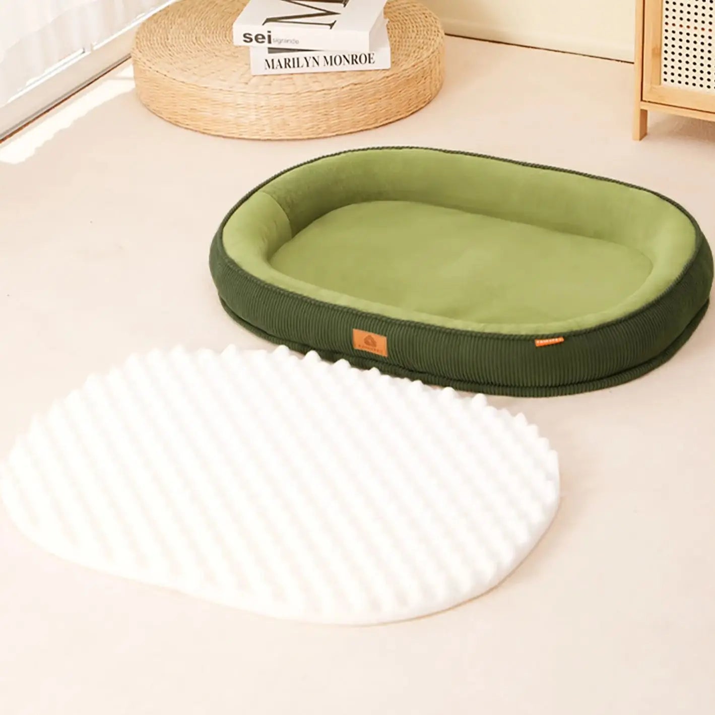 Corduroy Dog Bed Removable Washable Dogs Mat Winter