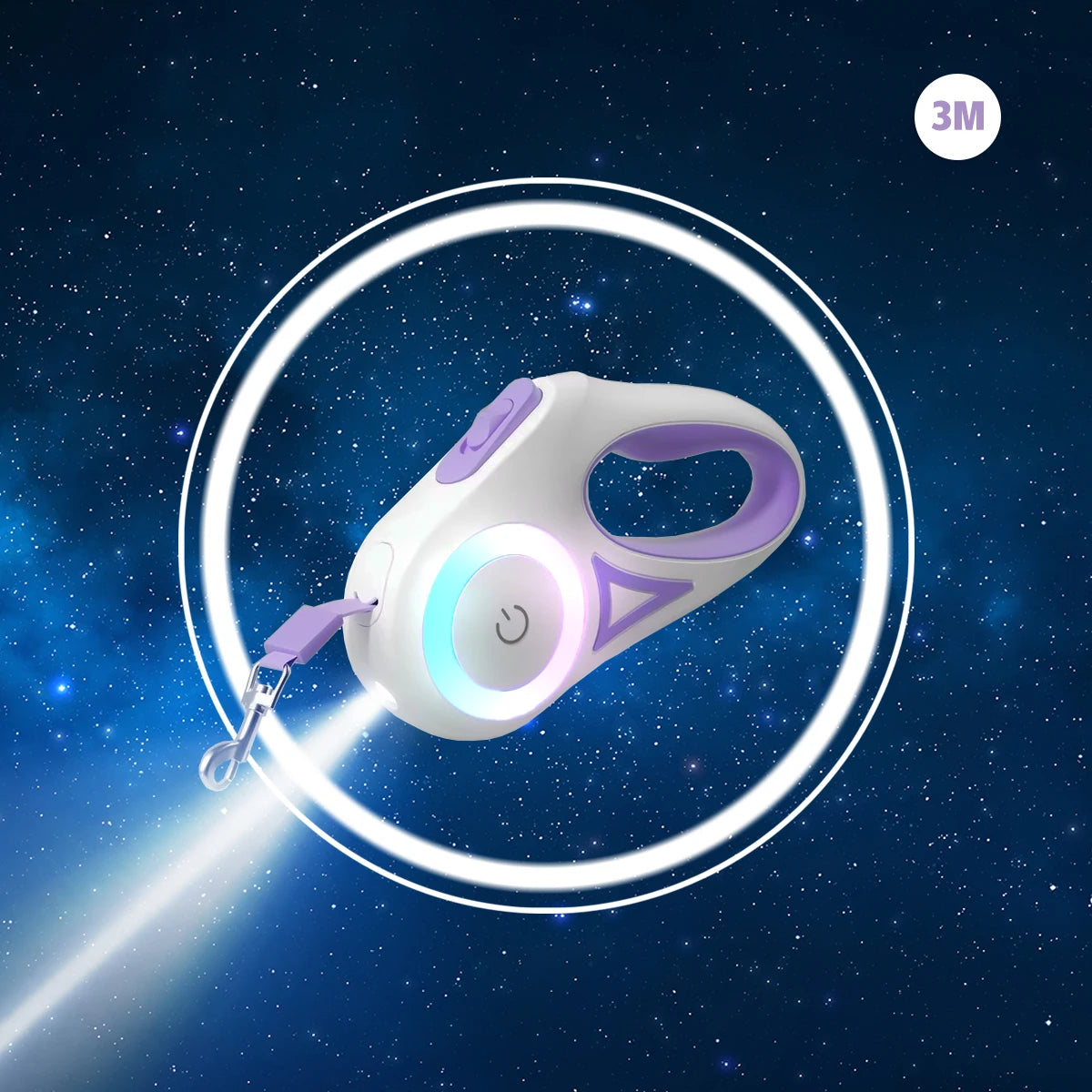 LED Retractable Dog Leash with light for Puppies