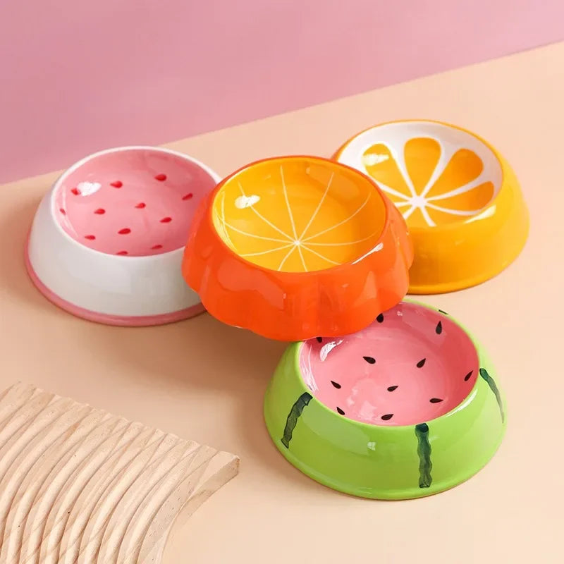 4 cute designs pet ceramics bowl watermelon strawberry