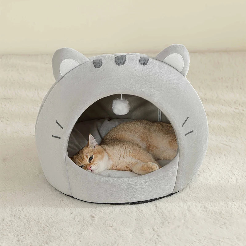 Super Cat Bed Warm Pet House Kitten Cave Cushion Cat House