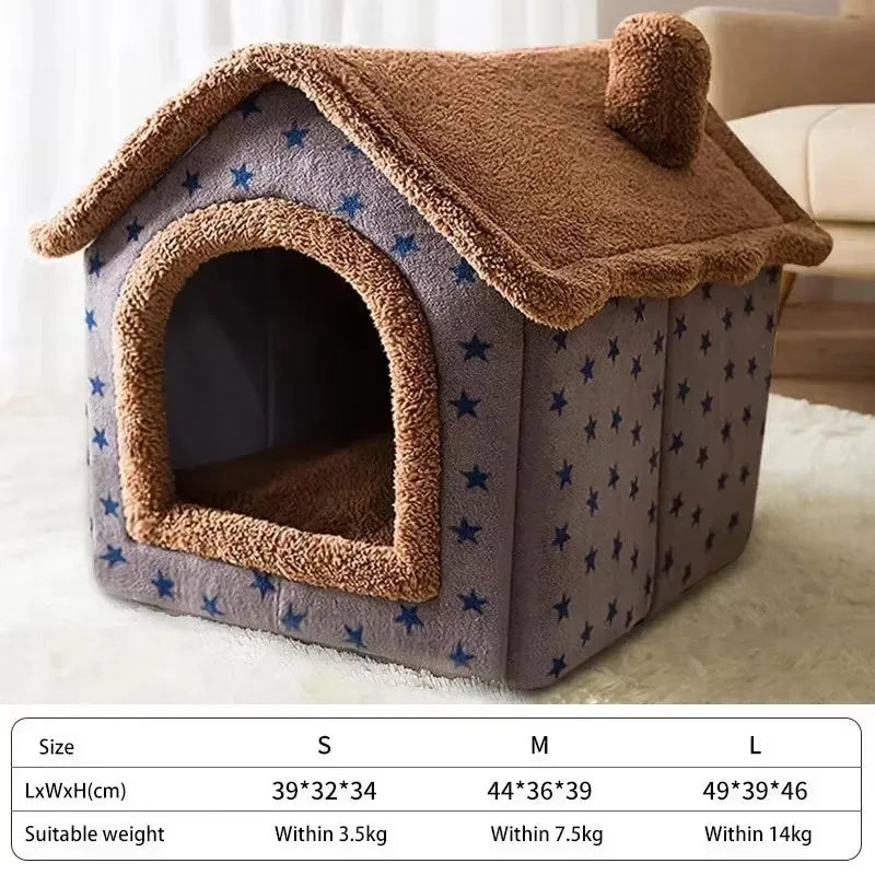Foldable Dog House Kennel Bed Mat For Small Medium Dogs Cats