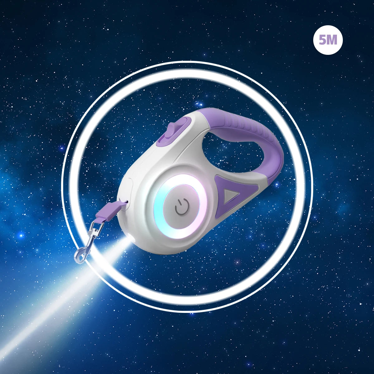 LED Retractable Dog Leash with light for Puppies