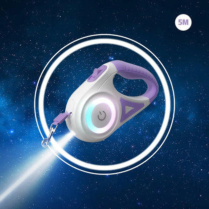 LED Retractable Dog Leash with light for Puppies