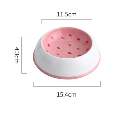 4 cute designs pet ceramics bowl watermelon strawberry
