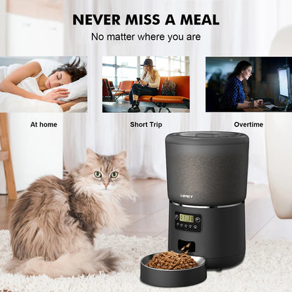 NPET 4L Automatic smart pet feeder for cats dogs multiple pets