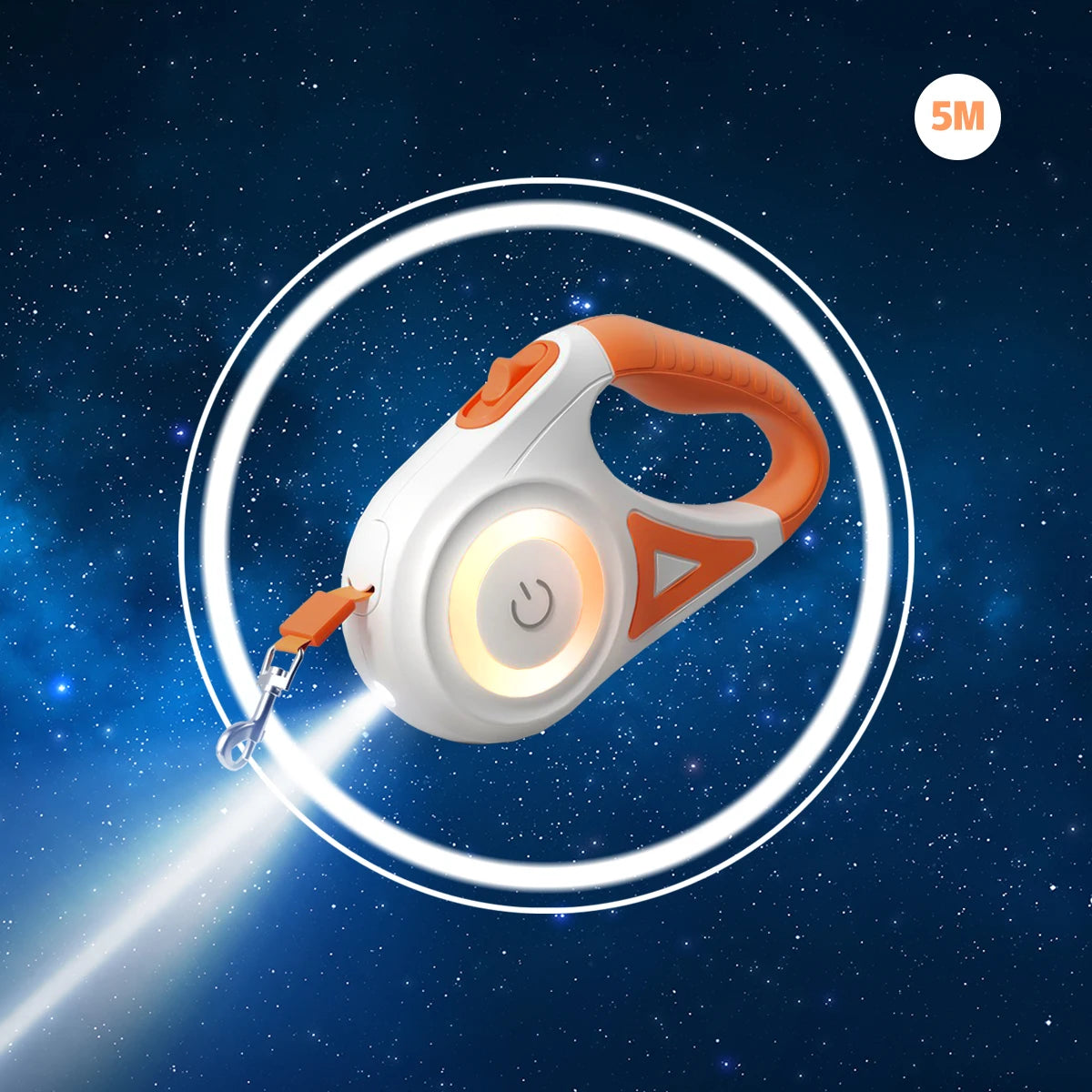 LED Retractable Dog Leash with light for Puppies