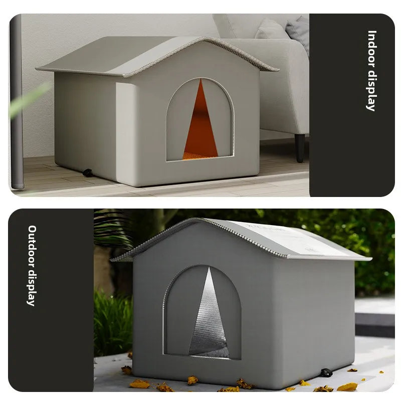 Stray Cat dog House Waterproof Outdoor Winter Warm Pet