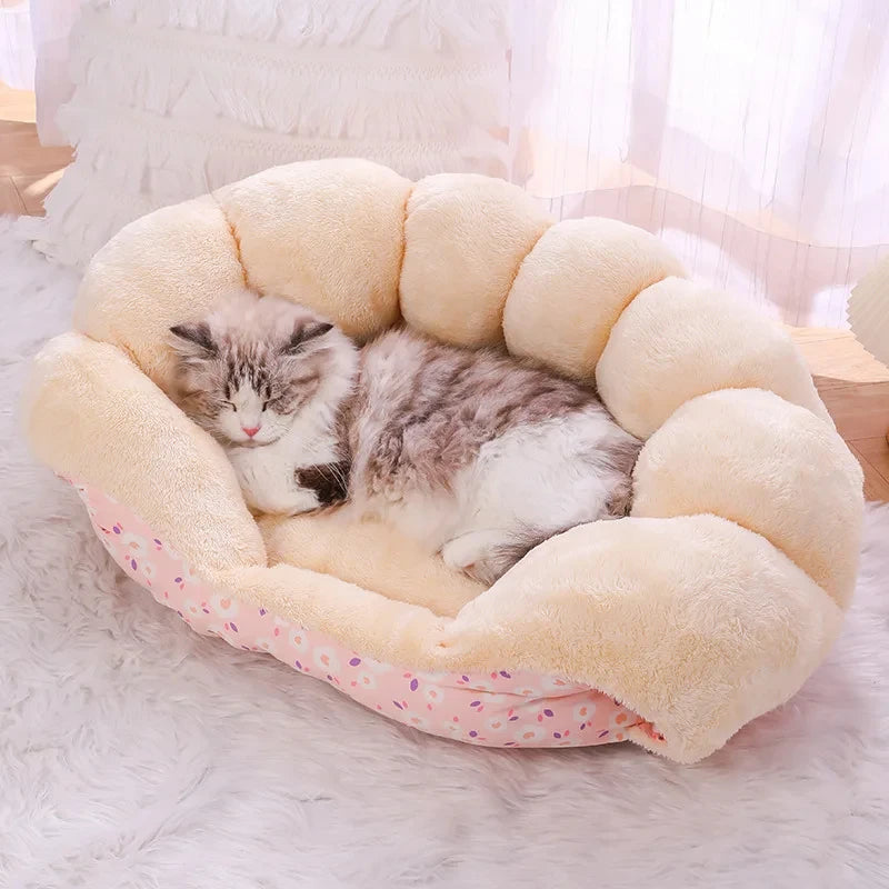 Cute Warm Cat Bed Nest Small Dog Kennel Winter Thick House