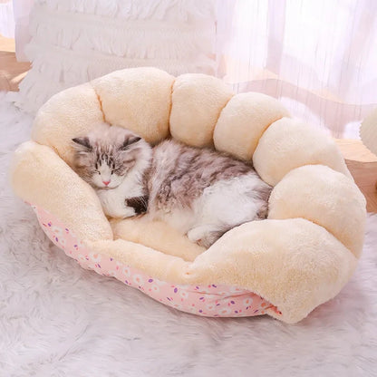 Cute Warm Cat Bed Nest Small Dog Kennel Winter Thick House