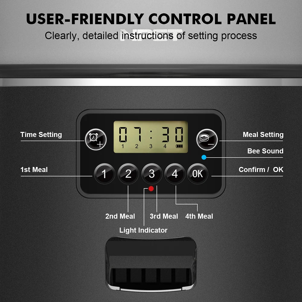 NPET 4L Automatic smart pet feeder for cats dogs multiple pets