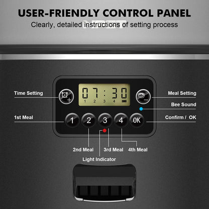 NPET 4L Automatic smart pet feeder for cats dogs multiple pets