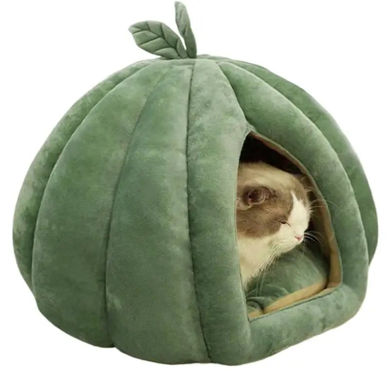 Pumpkin Cat Bed Cat House Enclosed Cat Bed Cat Cave