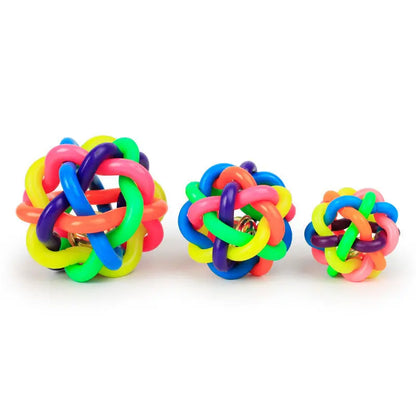 Colorful Bell Woven Toy Popular Dog Bite Resistant  Rubber Pet