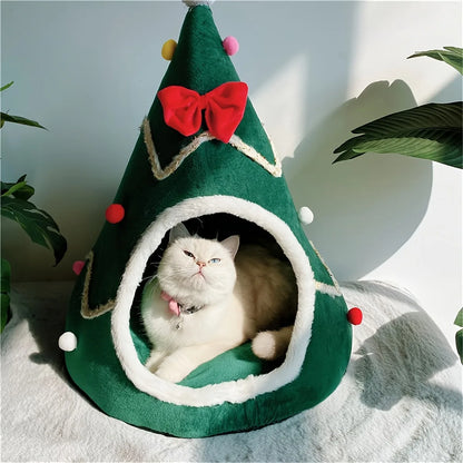 Cats Bed Christmas Pet Supplies for Winter Houses Warm Dog