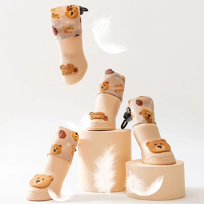 Pet Silicone Rain Shoes Dog Booties Rubber