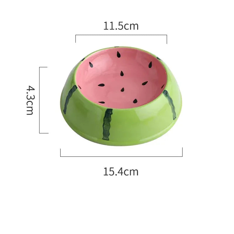4 cute designs pet ceramics bowl watermelon strawberry