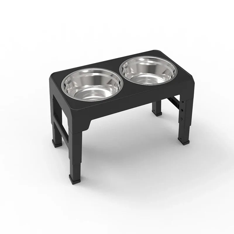 Dog Feeder Stand Elevated Adjustable, Stainless Steel Bowls