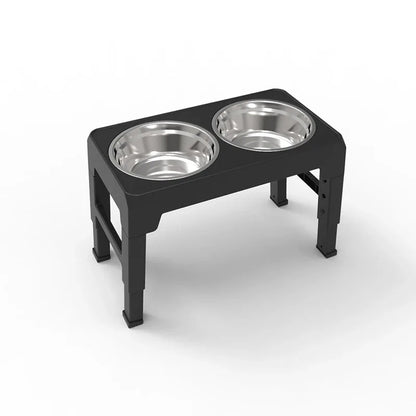 Dog Feeder Stand Elevated Adjustable, Stainless Steel Bowls