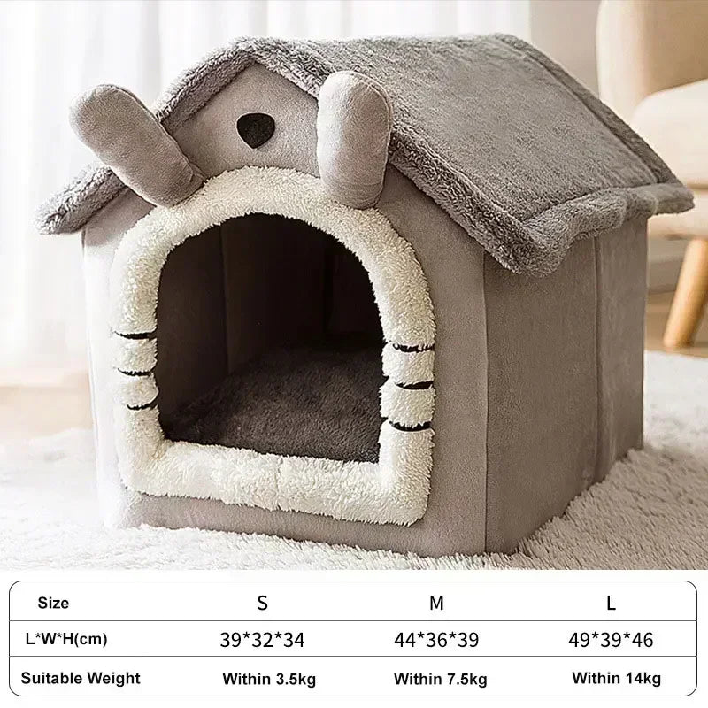 Foldable Dog House Kennel Bed Mat For Small Medium Dogs Cats