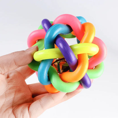 Colorful Bell Woven Toy Popular Dog Bite Resistant  Rubber Pet