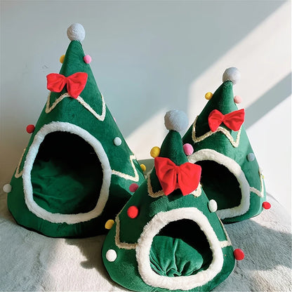 Cats Bed Christmas Pet Supplies for Winter Houses Warm Dog