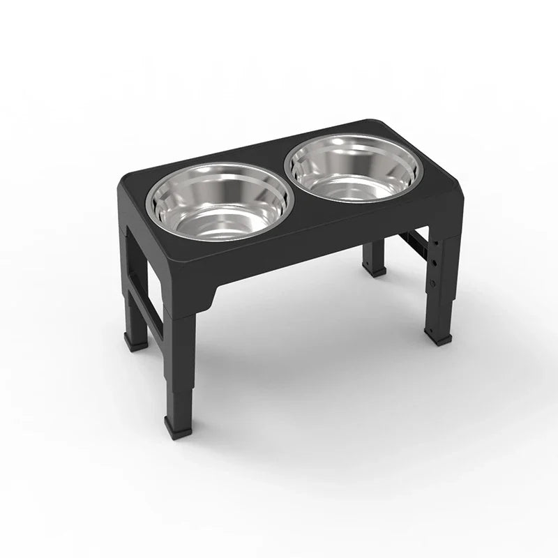 Dog Feeder Stand Elevated Adjustable, Stainless Steel Bowls