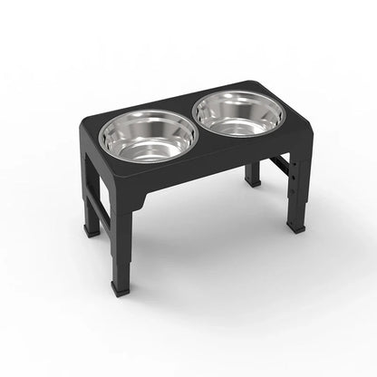 Dog Feeder Stand Elevated Adjustable, Stainless Steel Bowls