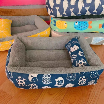 Soft Pet Bed Cat Bed Dog Bed Pet Mattress with Pillow Winter Warm