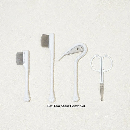 4pcs Pet Facial Cleaning Comb Set Removes Tear Stains