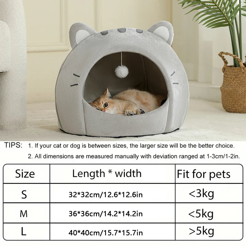 Super Cat Bed Warm Pet House Kitten Cave Cushion Cat House