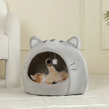 Super Cat Bed Warm Pet House Kitten Cave Cushion Cat House