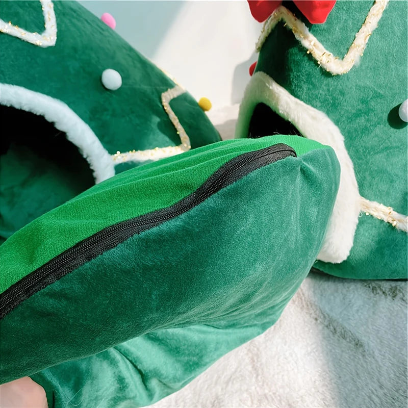Cats Bed Christmas Pet Supplies for Winter Houses Warm Dog