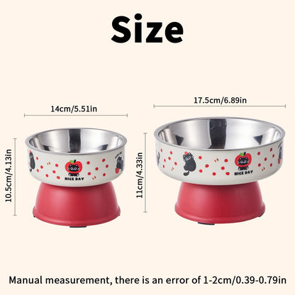 One piece of pet stainless steel high-foot bowl, colorful