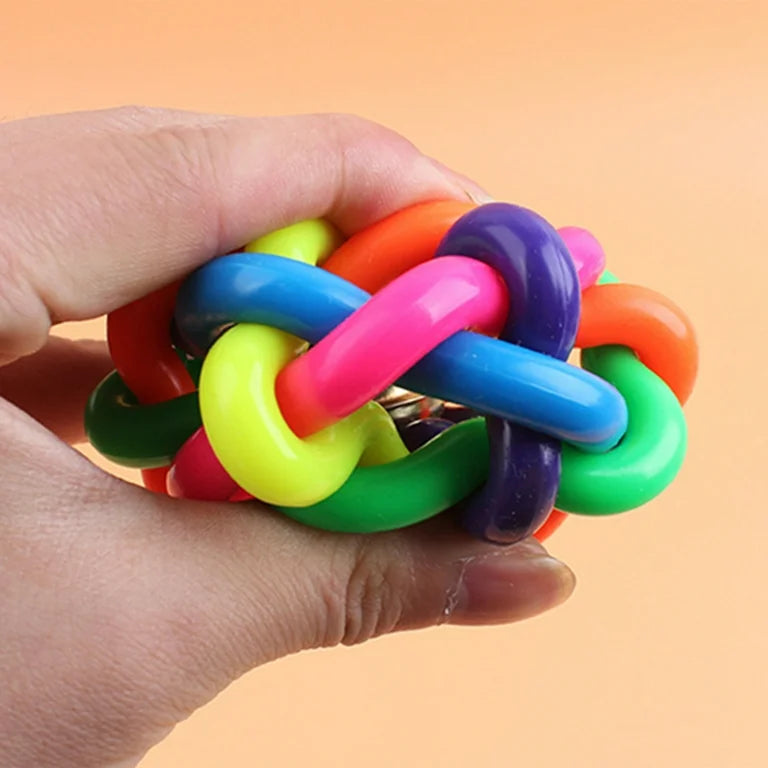 Colorful Bell Woven Toy Popular Dog Bite Resistant  Rubber Pet
